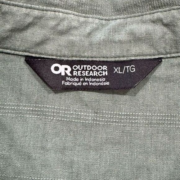 Outdoor Research Weisse Short Sleeve Button Up Shirt. Olive Green. Size XL. - Picture 5 of 8